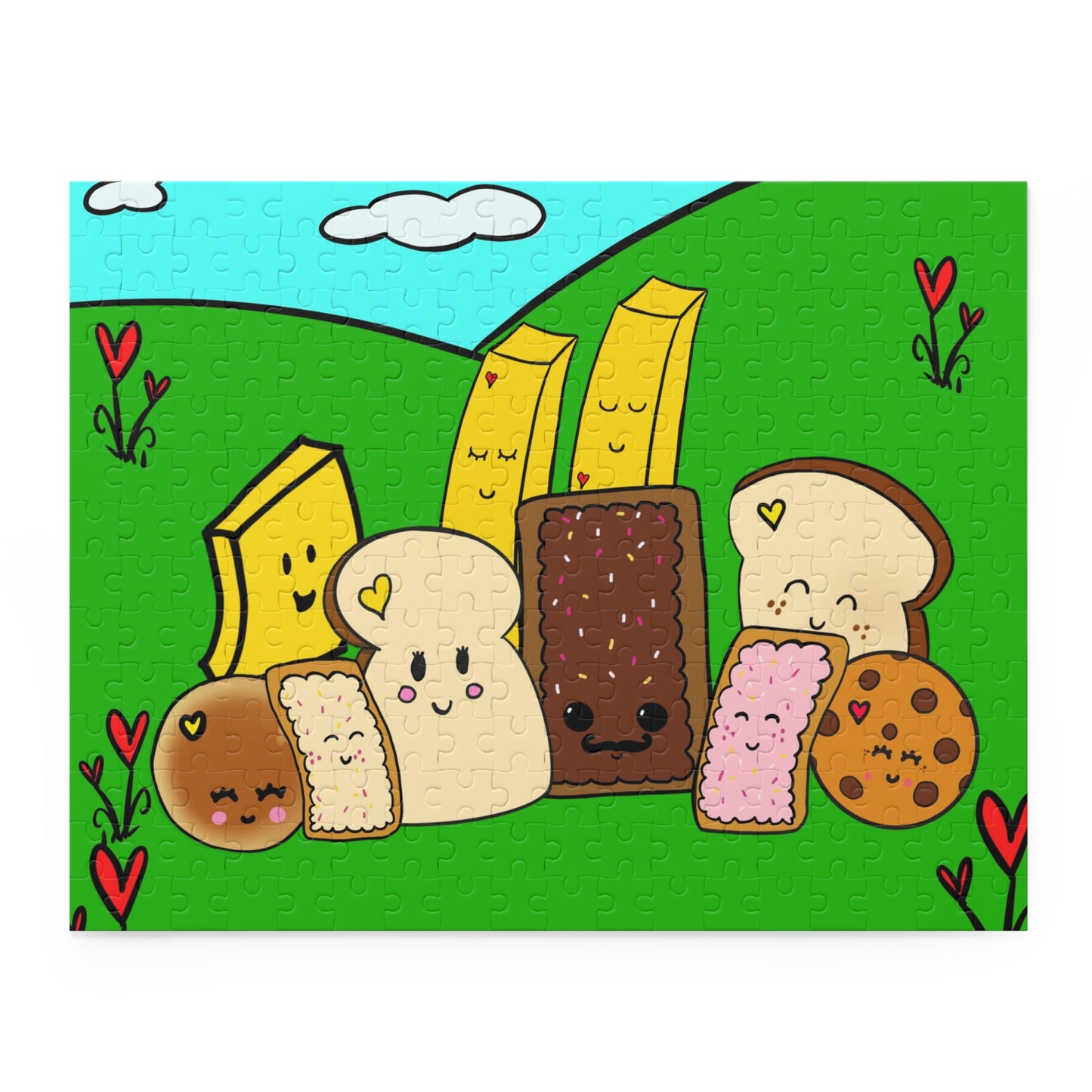 Puzzle 120, 252 or 500-Piece, Foodie Friends Illustration puzzle for older children and adults illustrated by me