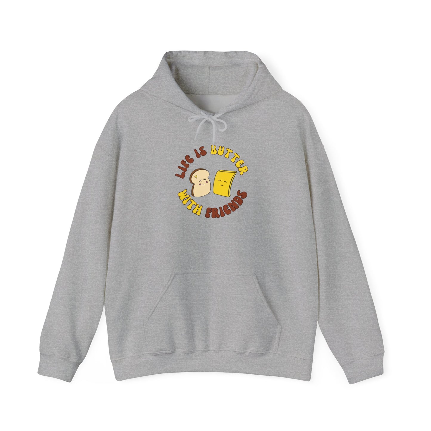 Life is Butter With Friends Funny Hoody based on my Foodie Friends Characters, Unisex Heavy Blend™ Hooded Sweatshirt