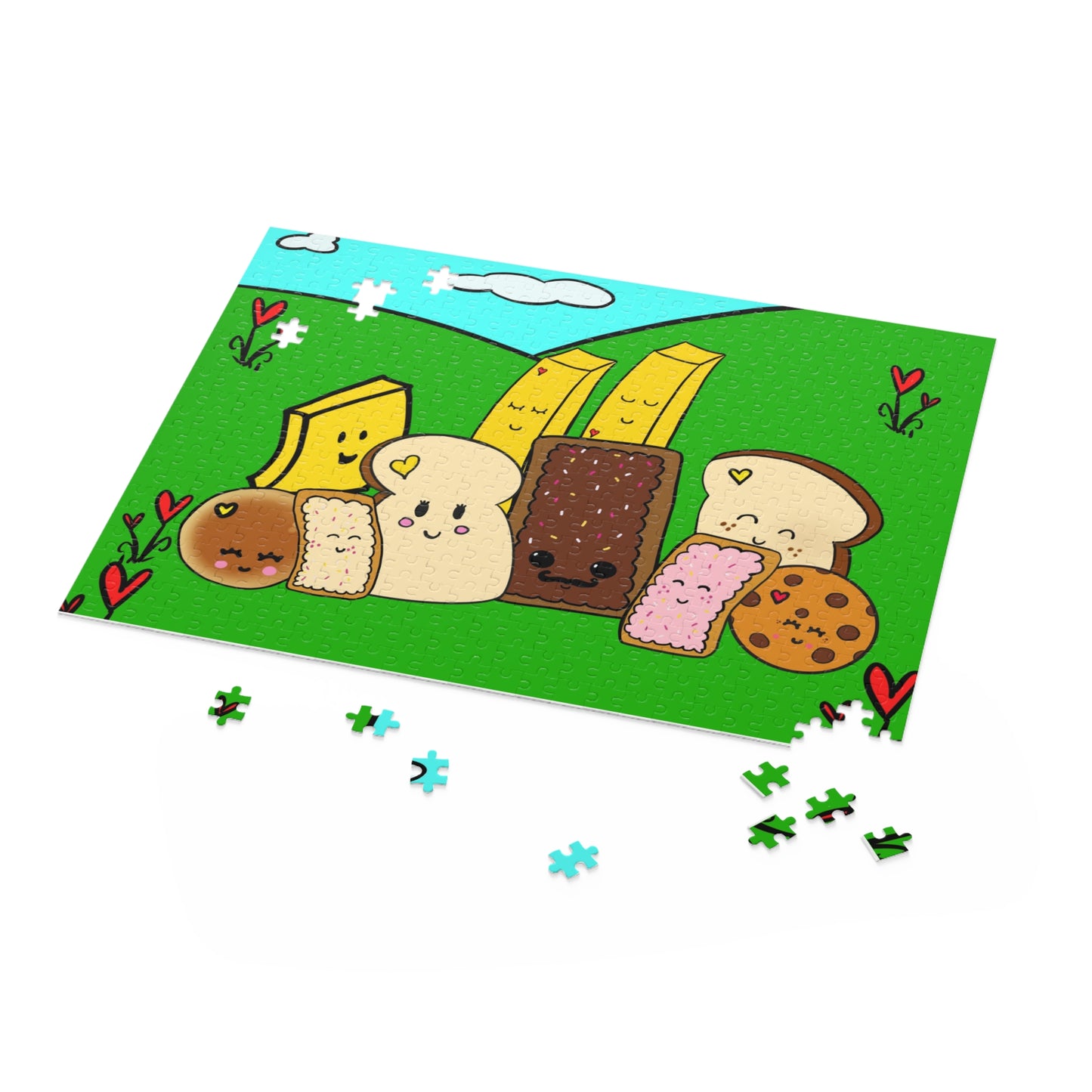 Puzzle 120, 252 or 500-Piece, Foodie Friends Illustration puzzle for older children and adults illustrated by me