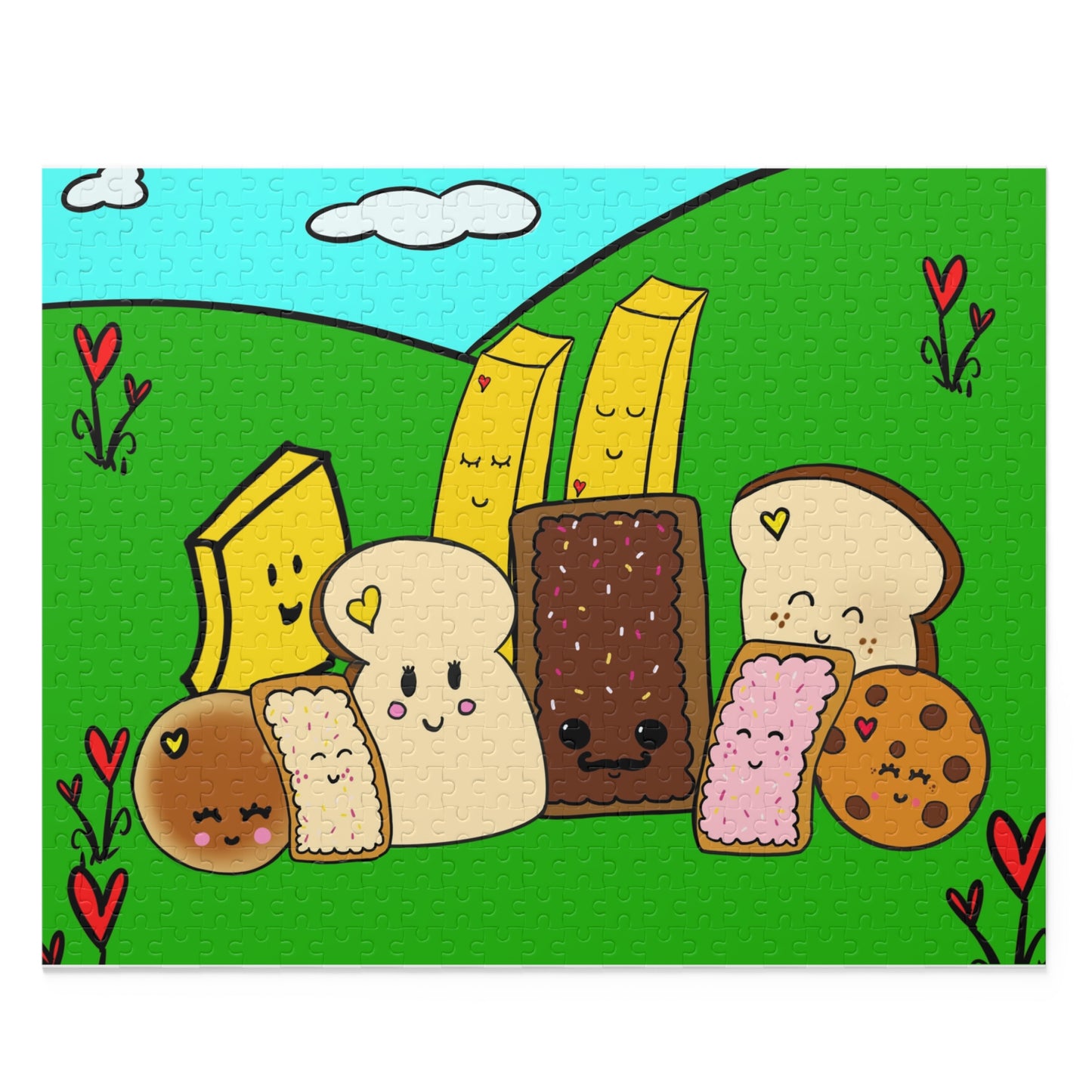 Puzzle 120, 252 or 500-Piece, Foodie Friends Illustration puzzle for older children and adults illustrated by me