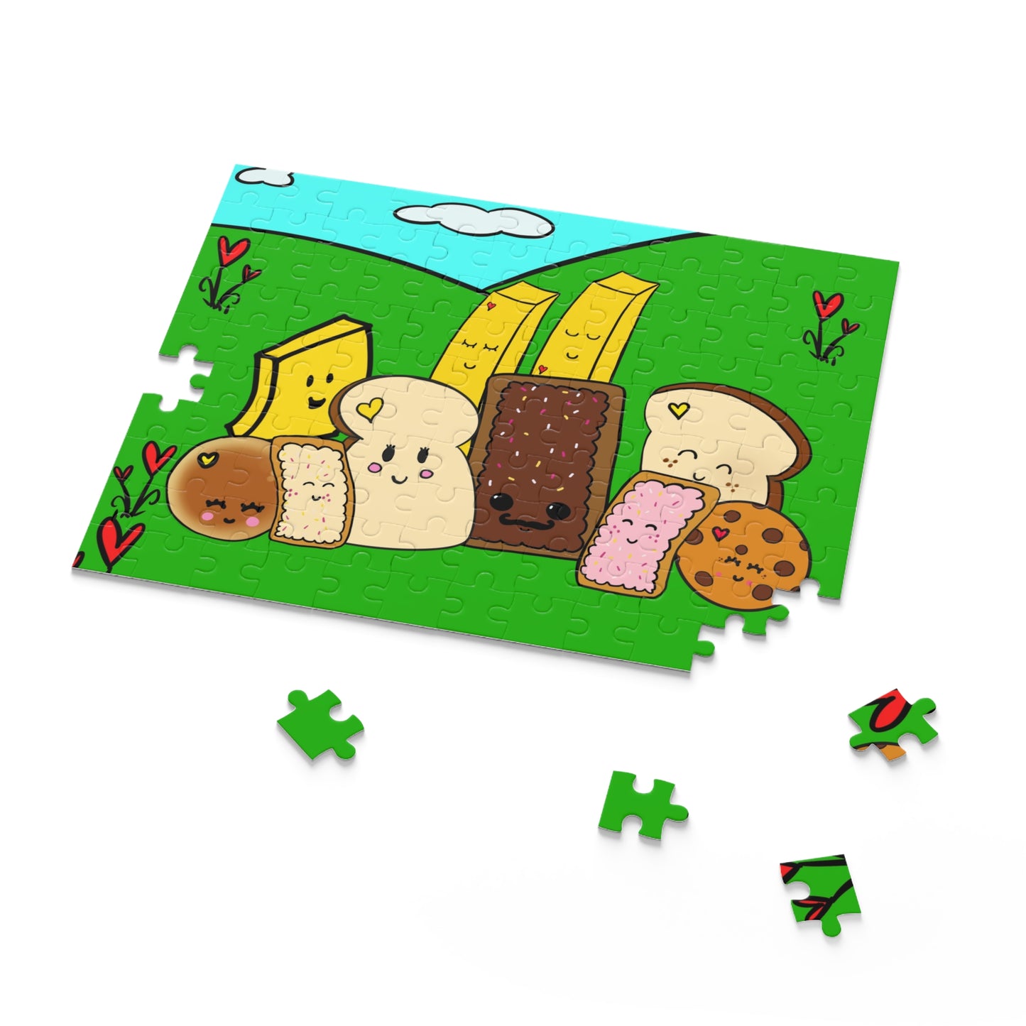 Puzzle 120, 252 or 500-Piece, Foodie Friends Illustration puzzle for older children and adults illustrated by me