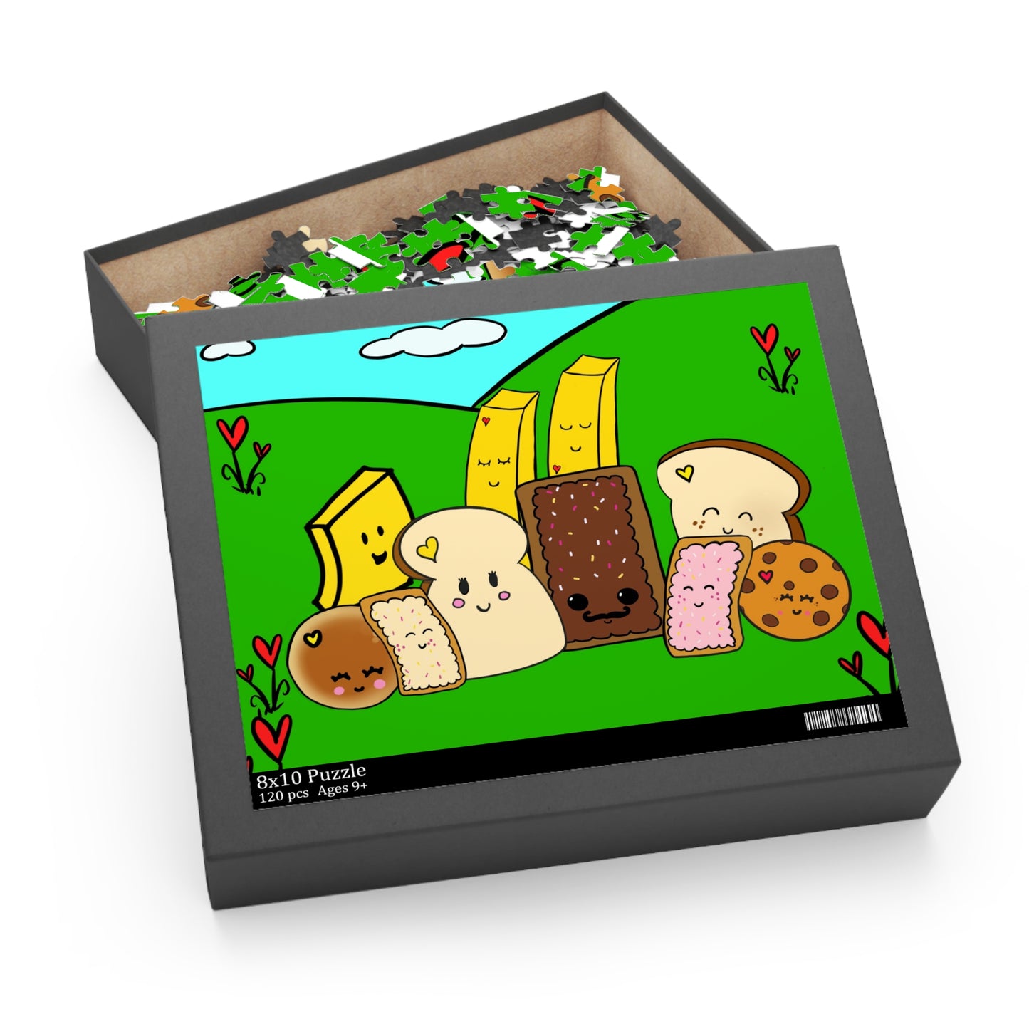 Puzzle 120, 252 or 500-Piece, Foodie Friends Illustration puzzle for older children and adults illustrated by me