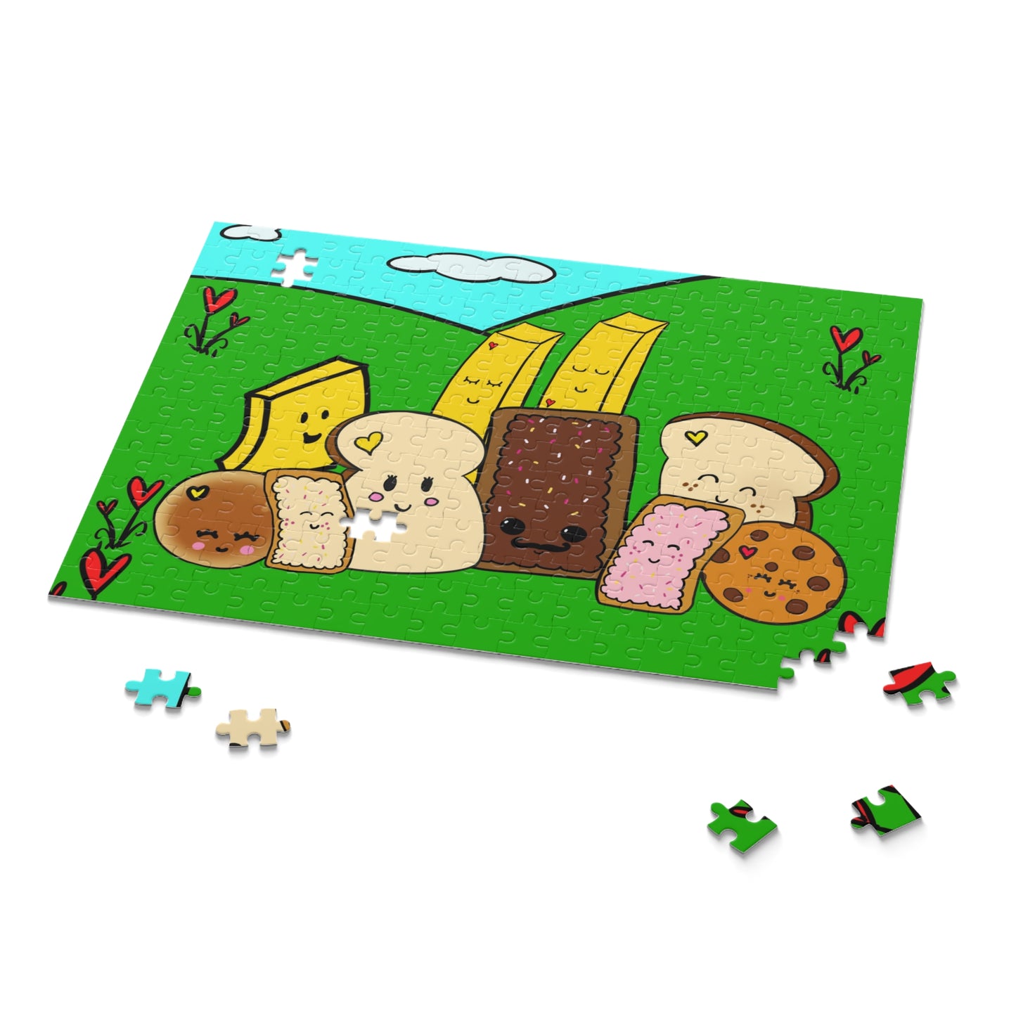 Puzzle 120, 252 or 500-Piece, Foodie Friends Illustration puzzle for older children and adults illustrated by me