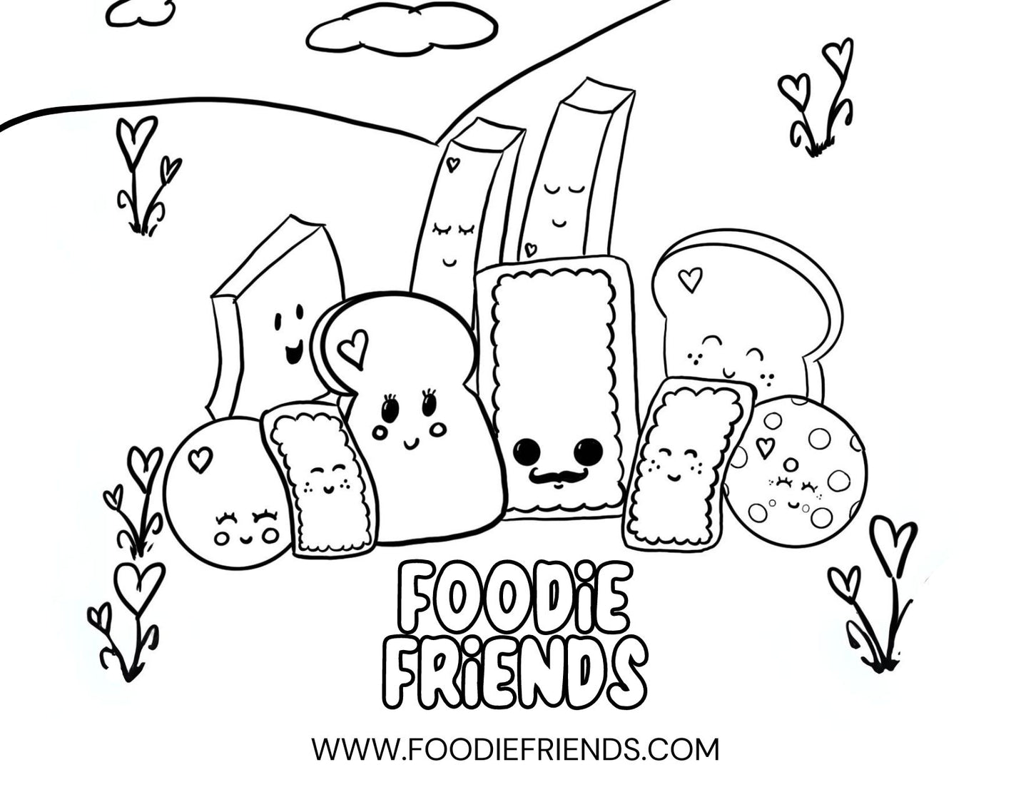 Downloadable Foodie Friends Coloring Page