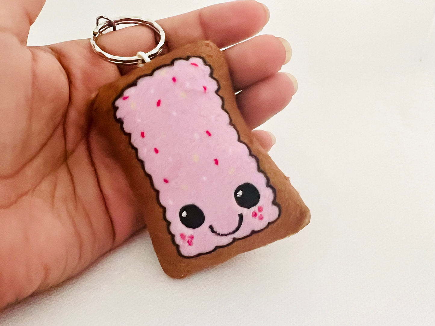 Pink Poppy Pastry Soft Plushie Plush Keychain designed by me