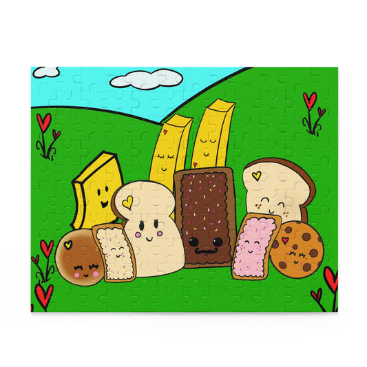 Puzzle 120, 252 or 500-Piece, Foodie Friends Illustration puzzle for older children and adults illustrated by me